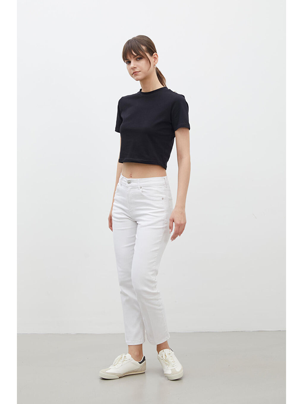 Bootcut Fit Denim Pantolon Beyaz-3