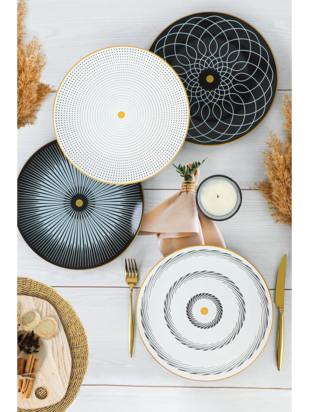 Karışık Nova Servis Tabağı 25 Cm 4 Adet