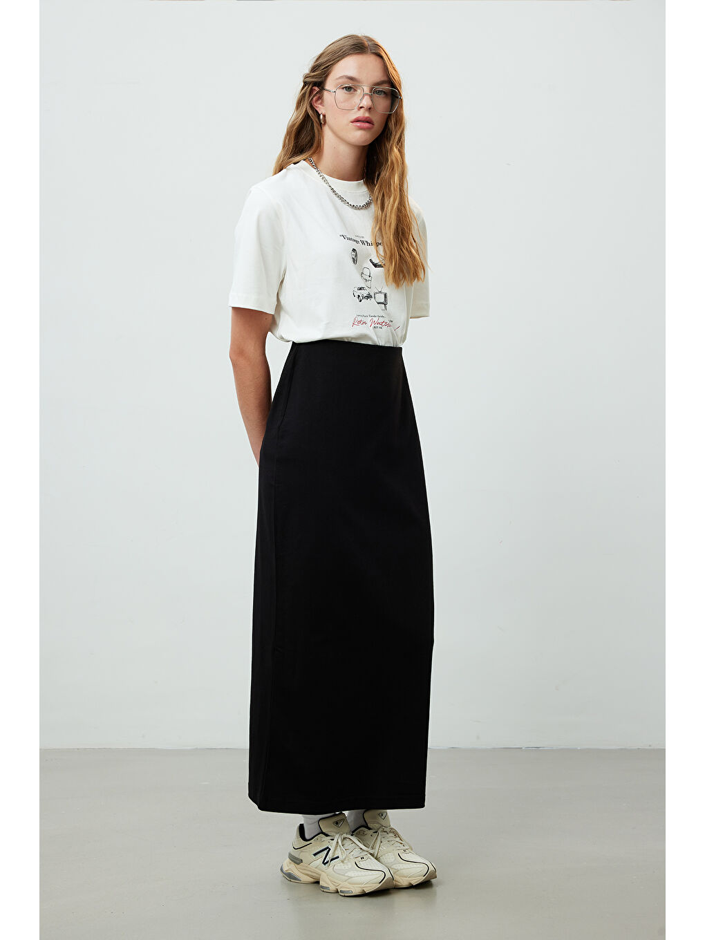 Pamuklu Kalem Etek Siyah