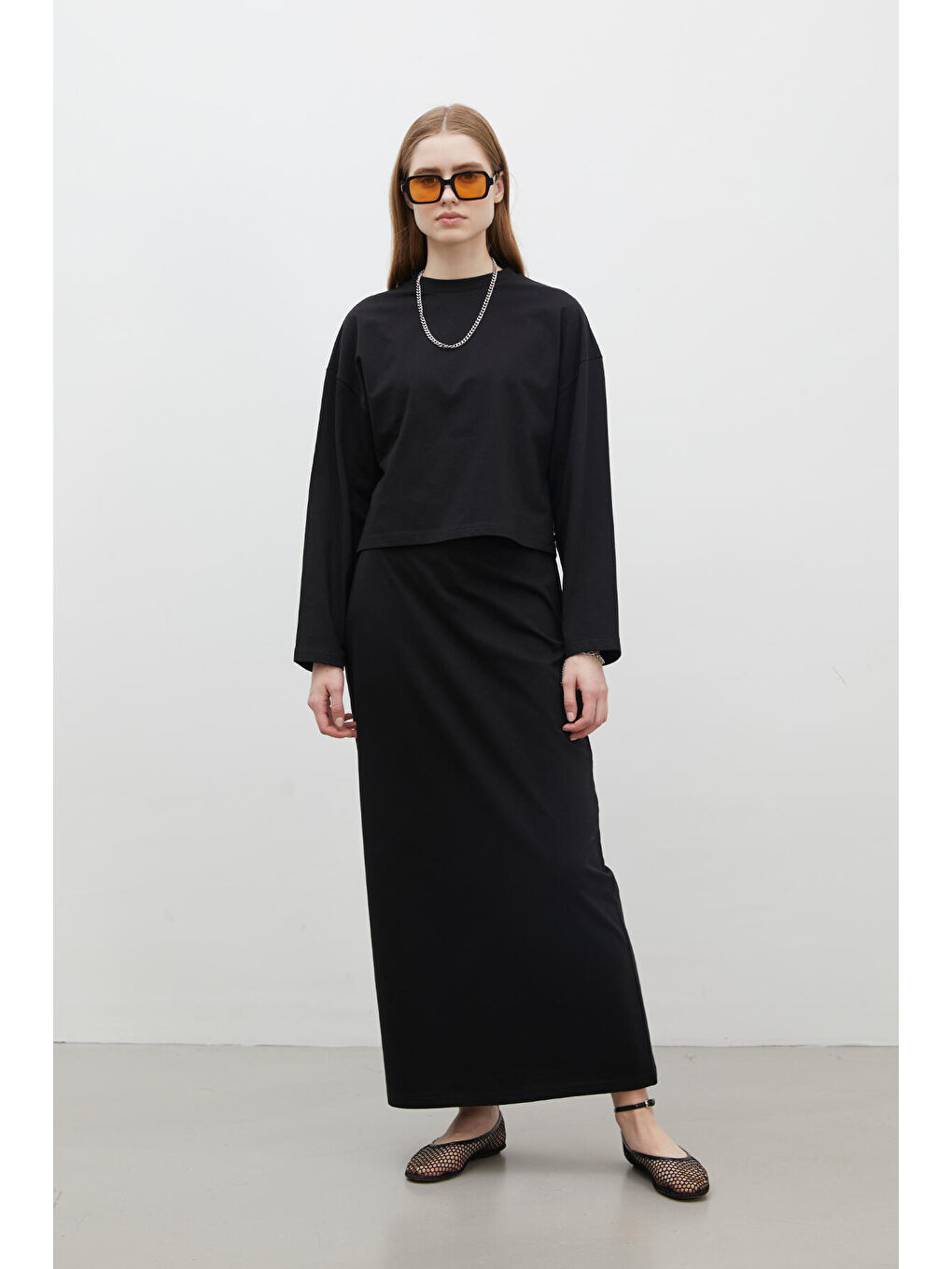 Pamuklu Kalem Etek Siyah-1