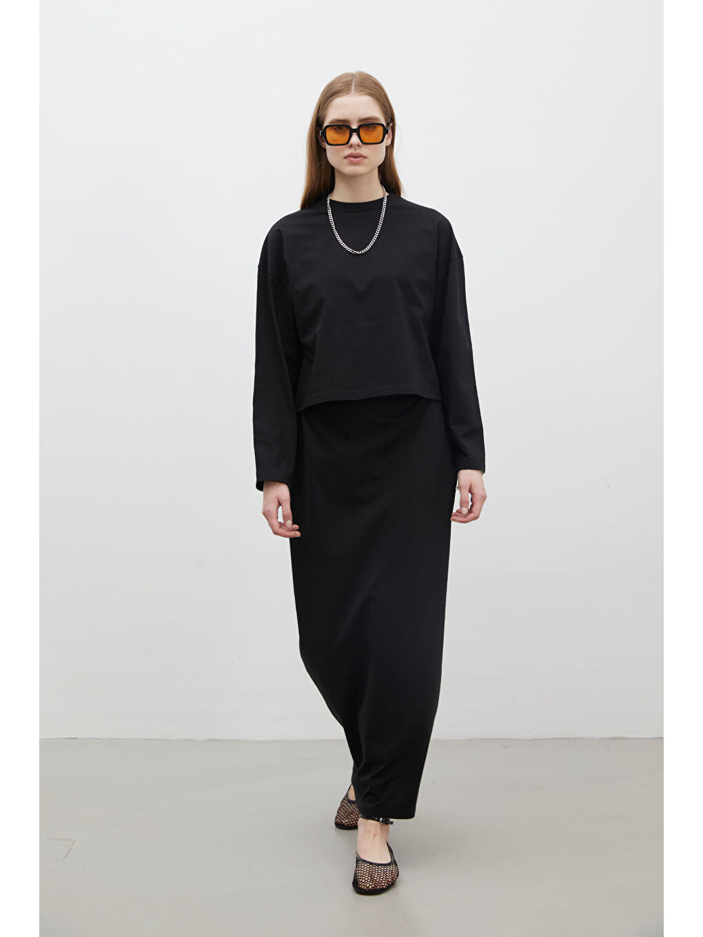 Pamuklu Kalem Etek Siyah-3