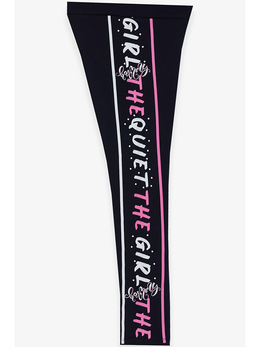 Kız Çocuk Tayt Yazı Baskılı Lacivert (5-14 Yaş)-2