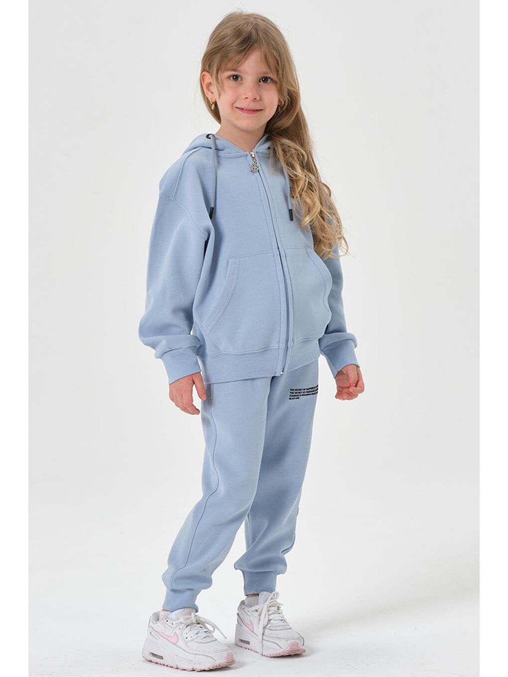 Mavi Mevsimlik Kız Çocuk Eşofman Takımı-4