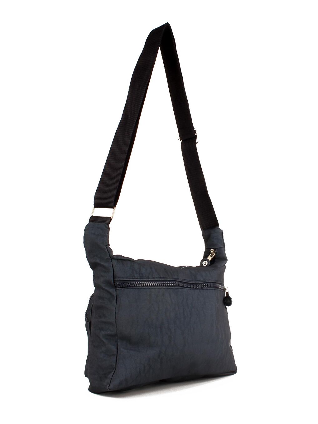 Lacivert Kadın Çok Cepli Yıkanmış Krinkle Kumaş Postacı Tarz Omuz Çapraz Çanta (10678)-2