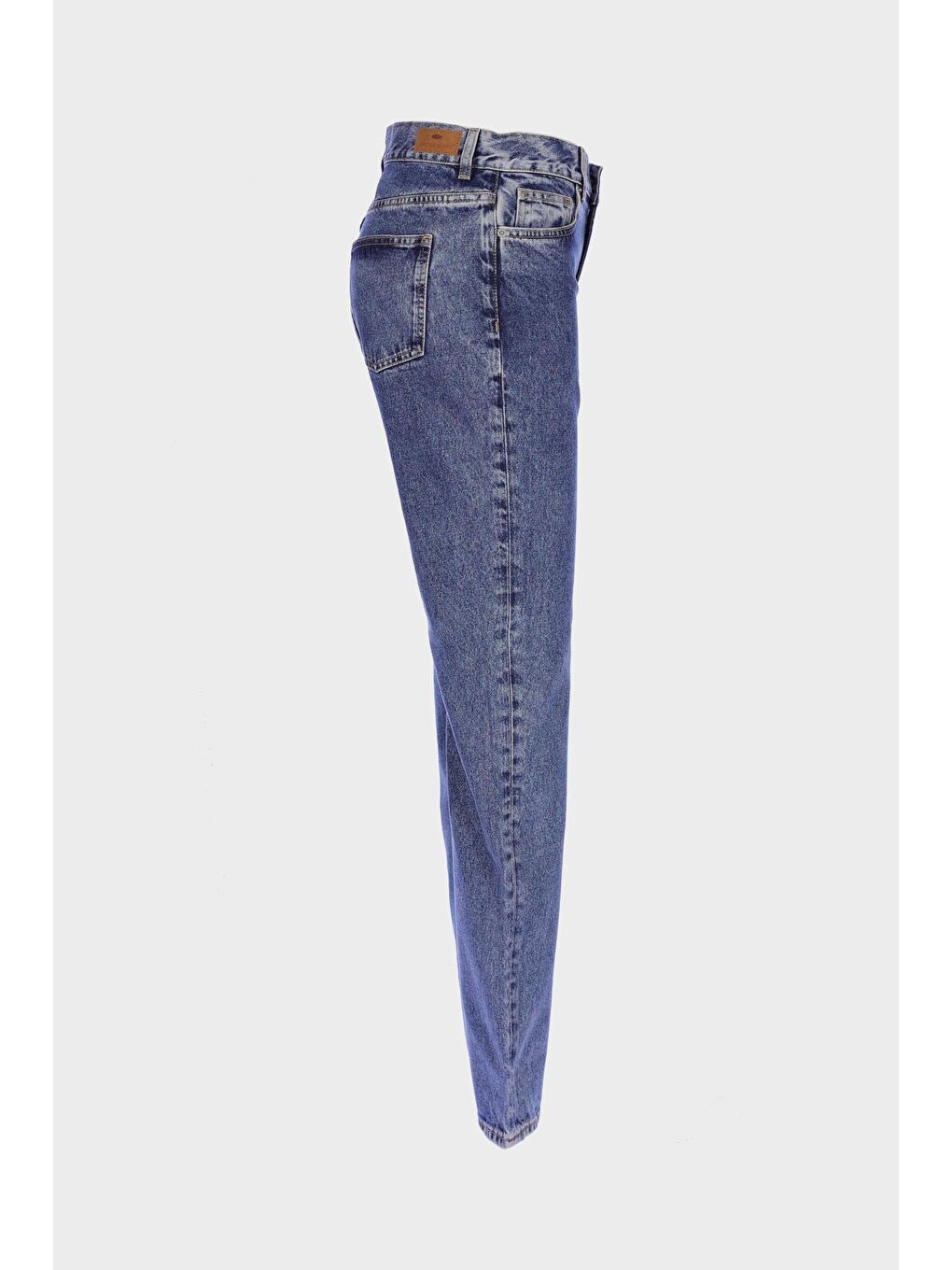 CROSS JEANS Sydney Orta Mavi Yüksek Bel Patı Fermuarlı Slim Straight Jean Pantolon C 4529-062 - 3