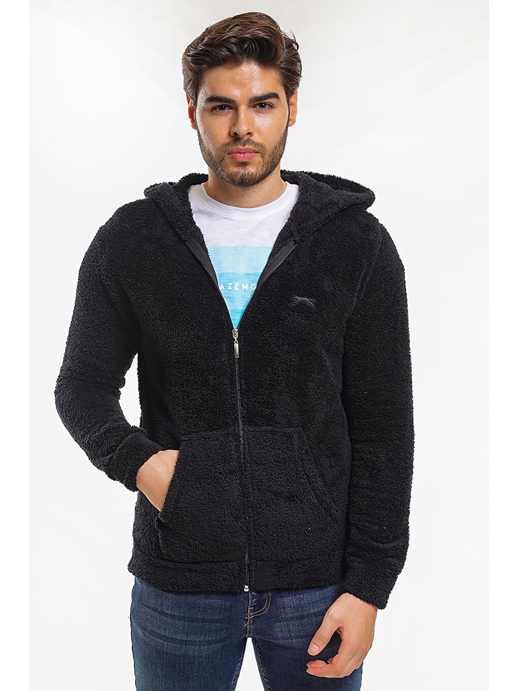 SABAS I Erkek Fermuarlı Sweatshirt Hırka Siyah