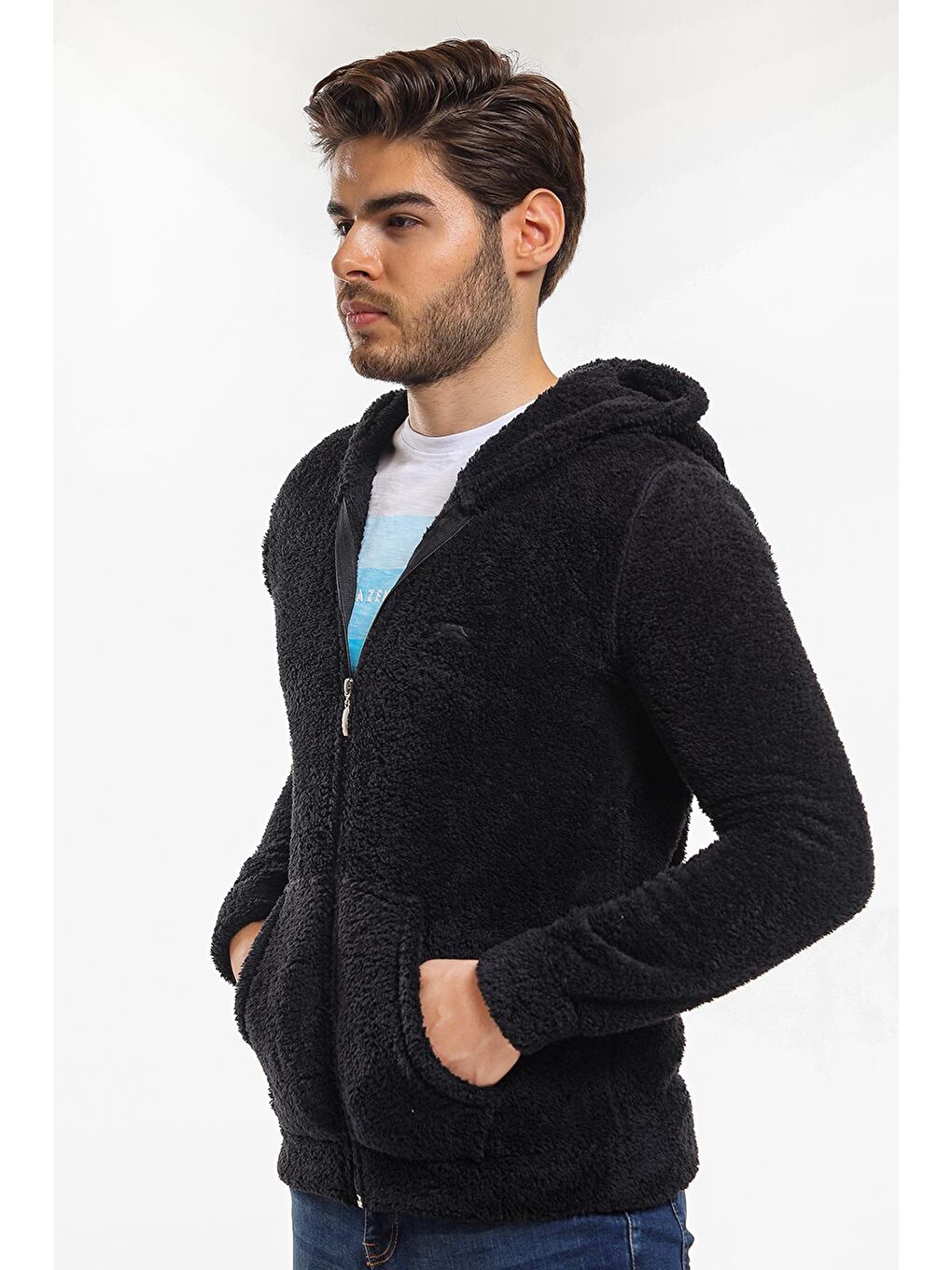 SABAS I Erkek Fermuarlı Sweatshirt Hırka Siyah-1