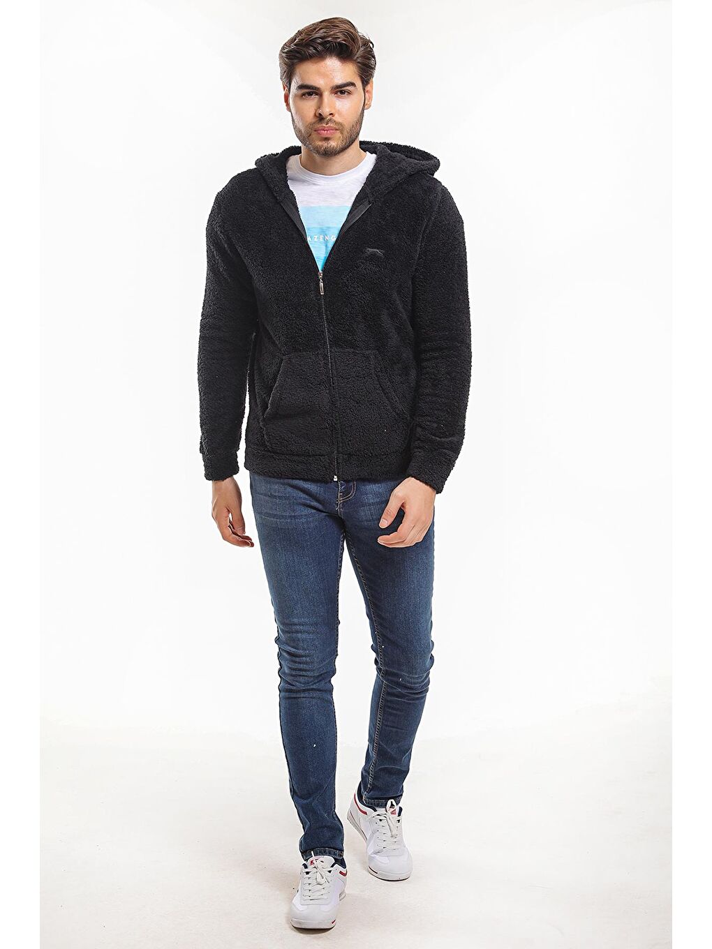 SABAS I Erkek Fermuarlı Sweatshirt Hırka Siyah-3