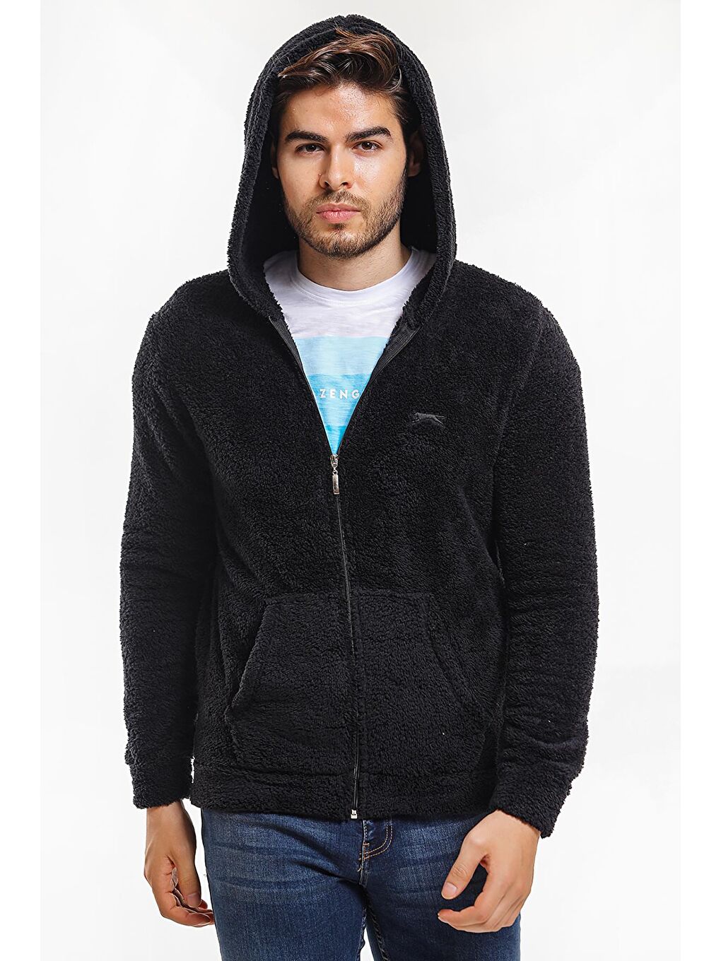 SABAS I Erkek Fermuarlı Sweatshirt Hırka Siyah-4