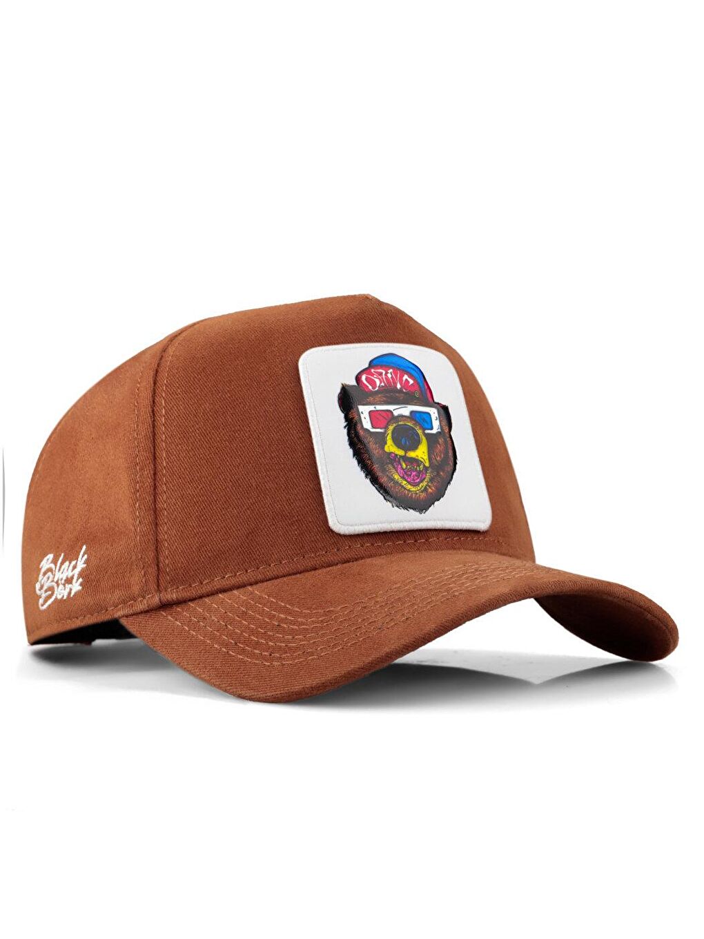 BlackBörk Camel-Kahverengi V1 Baseball Ayı - 2 Kod Logolu Unisex Camel Şapka (Cap)