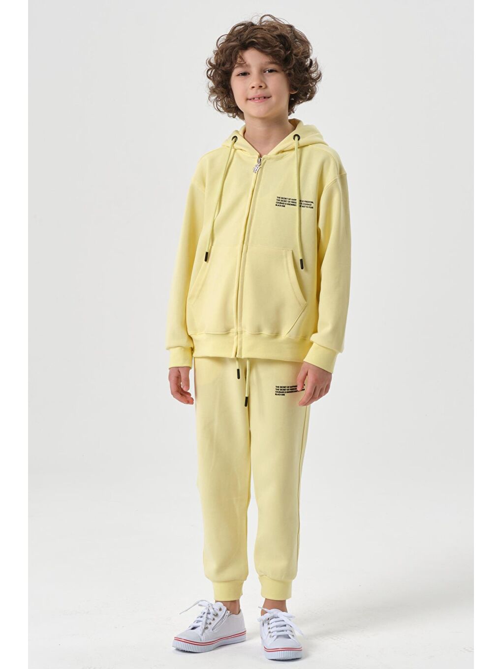 Sarı Mevsimlik Erkek Çocuk Eşofman Takımı-4