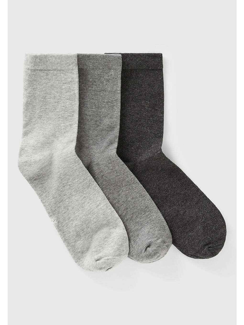 Unisex Gri 3'lü Soket Çorap