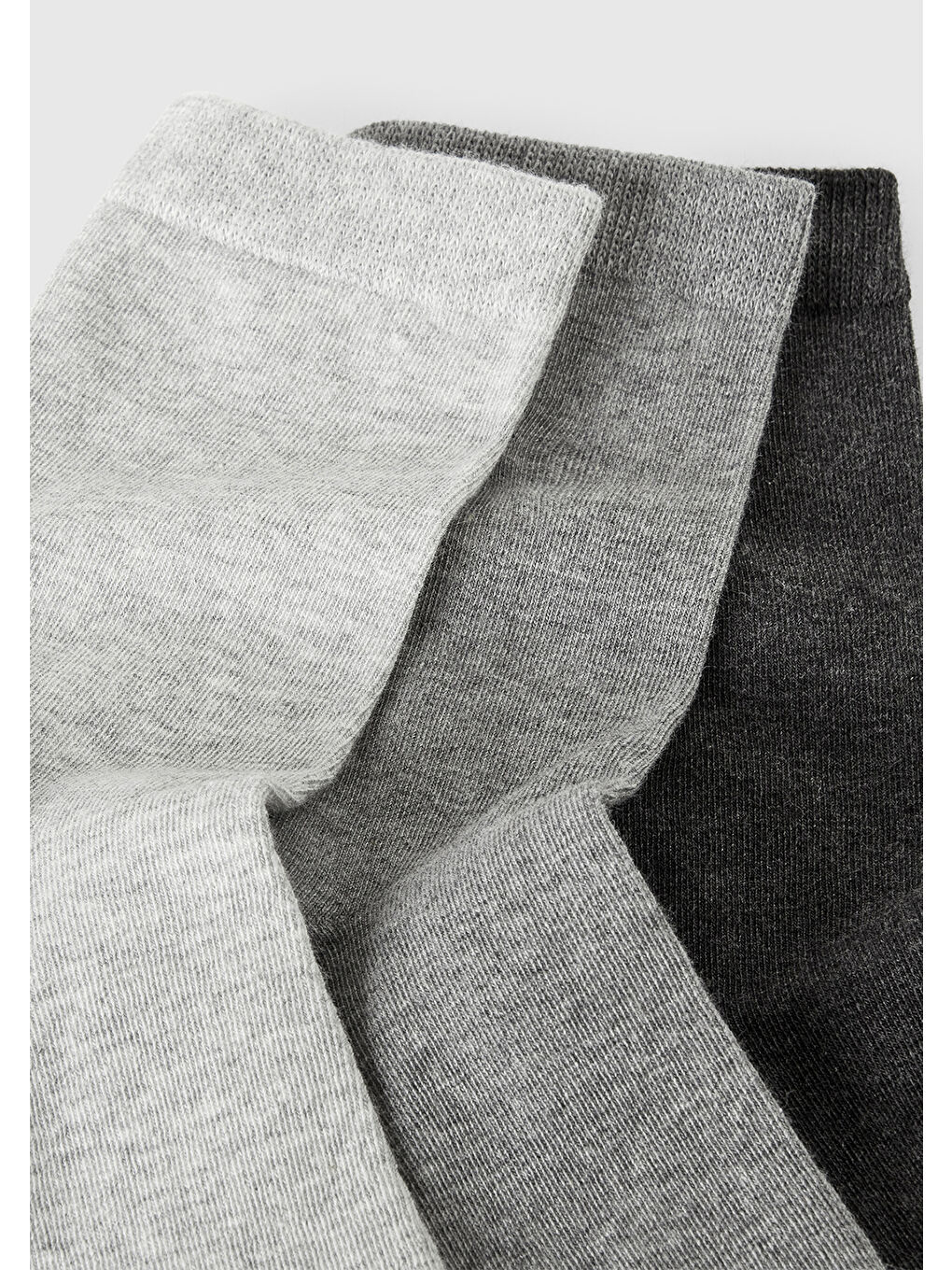Unisex Gri 3'lü Soket Çorap-1