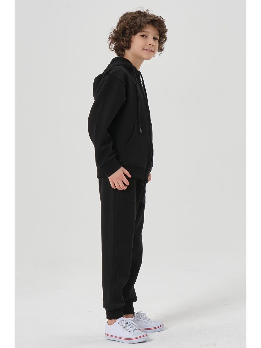 Siyah Mevsimlik Erkek Çocuk Eşofman Takımı-4