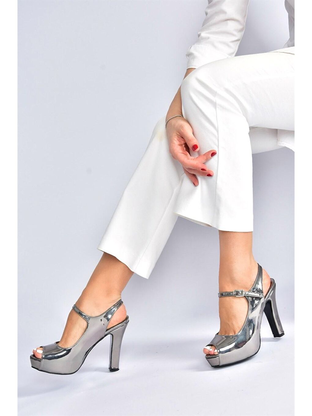 M3480070 Antrasit Kadın Topuklu Ayakkabı