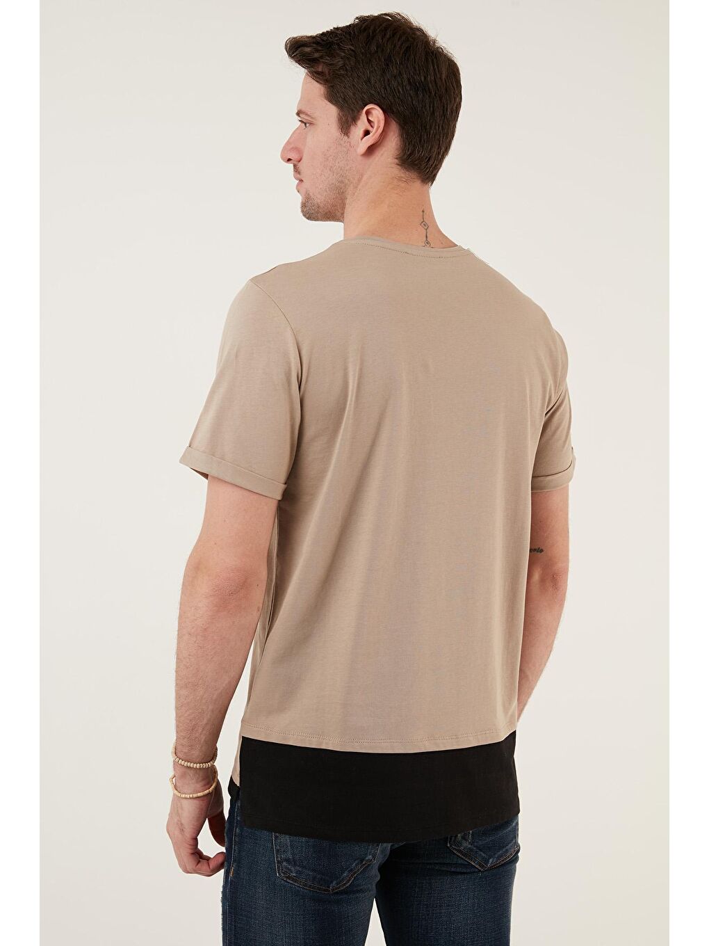 Buratti Kahverengi % 100 Pamuk Regular Fit Bisiklet Yaka T Shirt 5902515 - 4