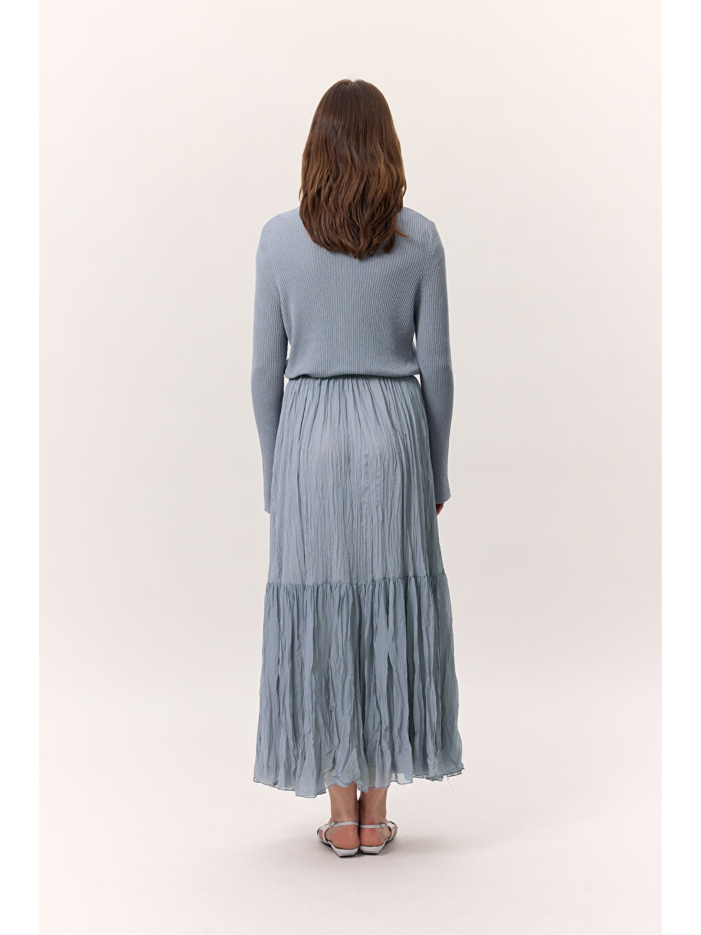 Crush Piliseli Uzun Etek Mavi-6