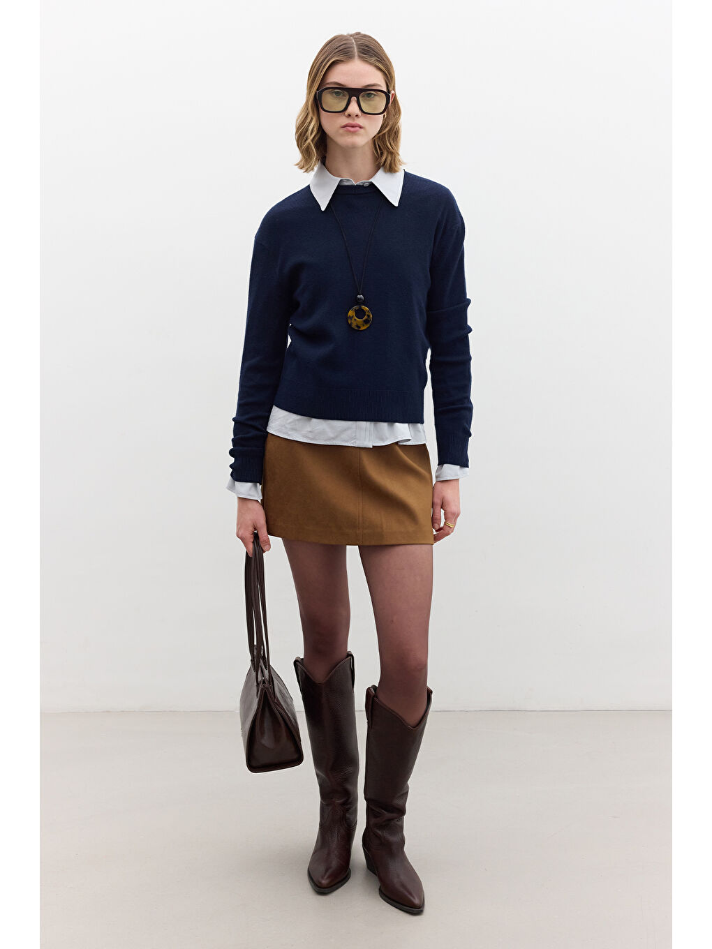 Yumuşak Dokulu Triko Kazak Lacivert-1