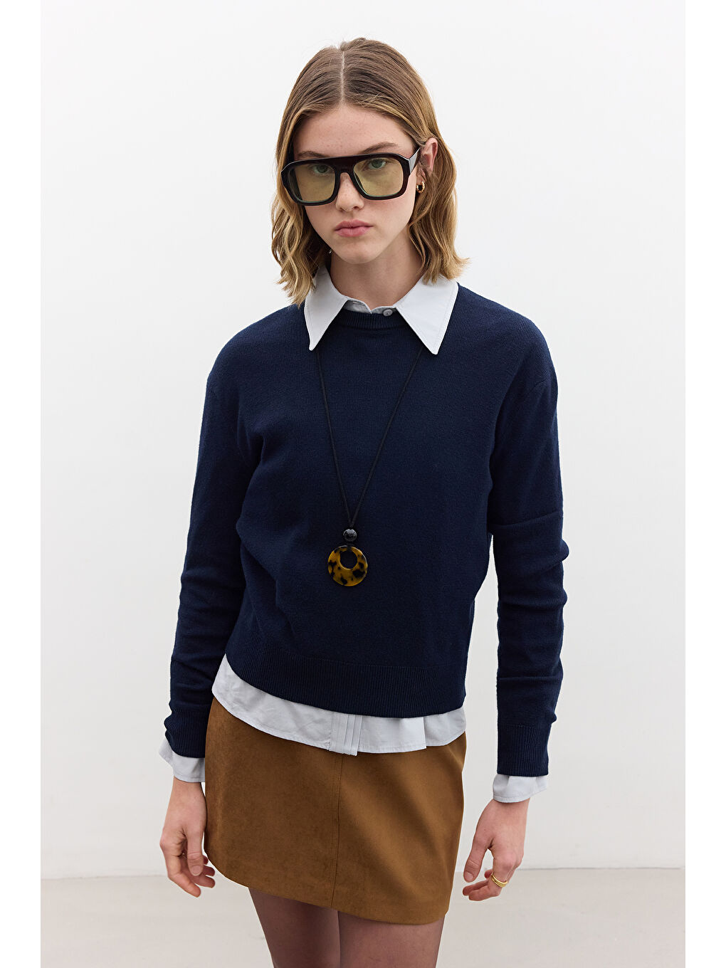 Yumuşak Dokulu Triko Kazak Lacivert-2