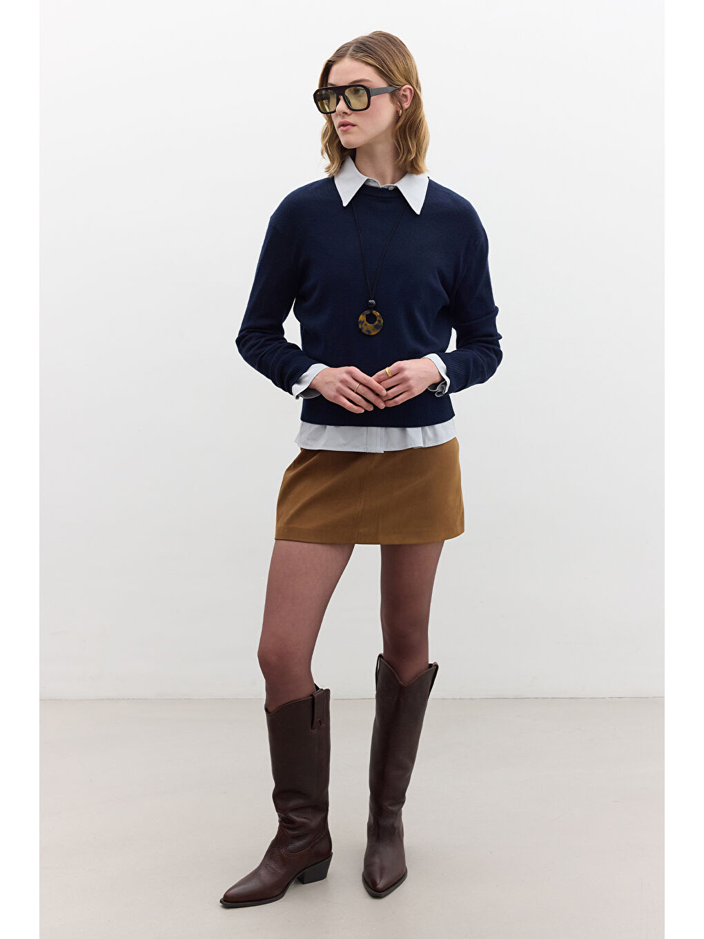 Yumuşak Dokulu Triko Kazak Lacivert-3