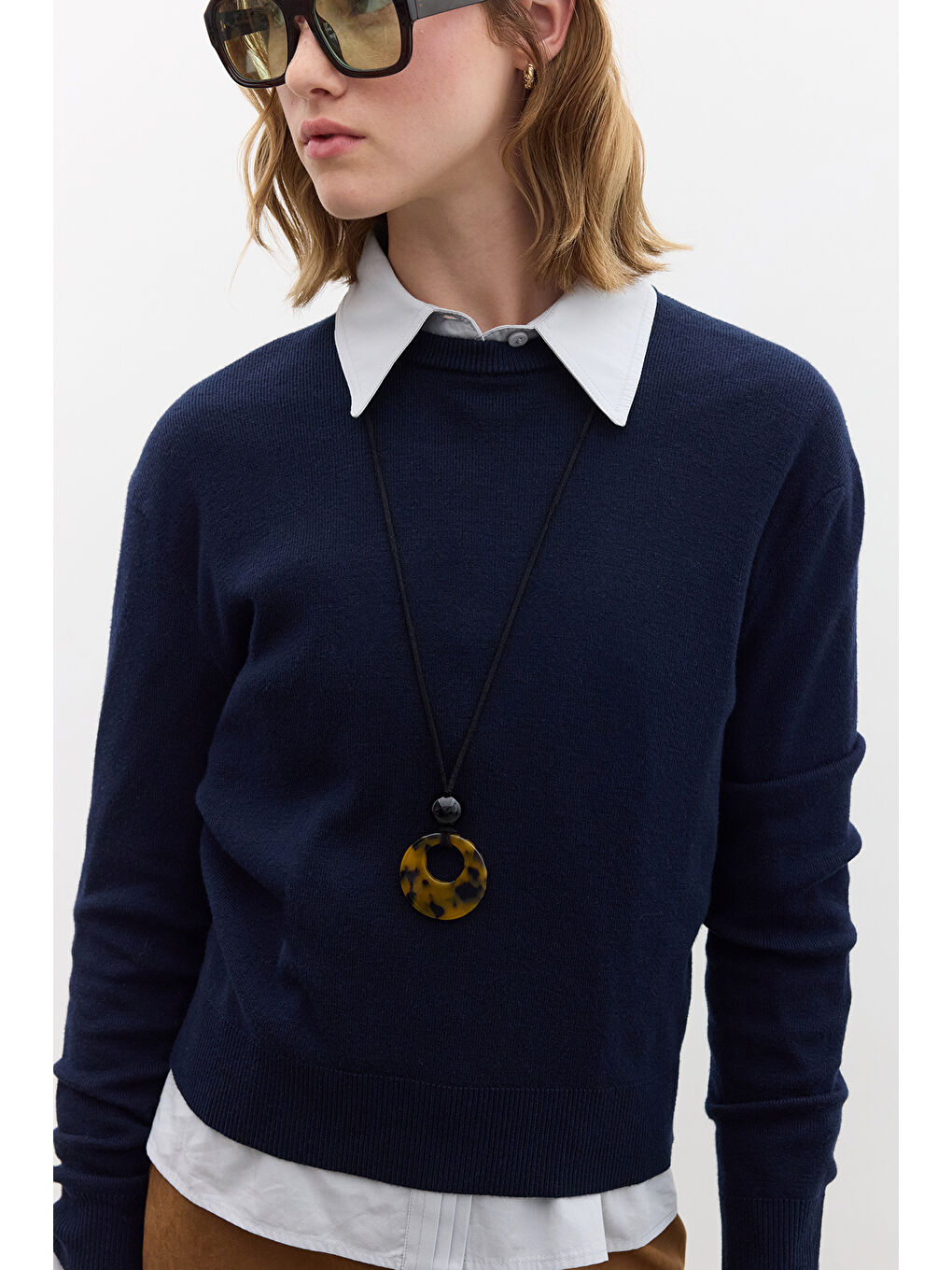 Yumuşak Dokulu Triko Kazak Lacivert-4