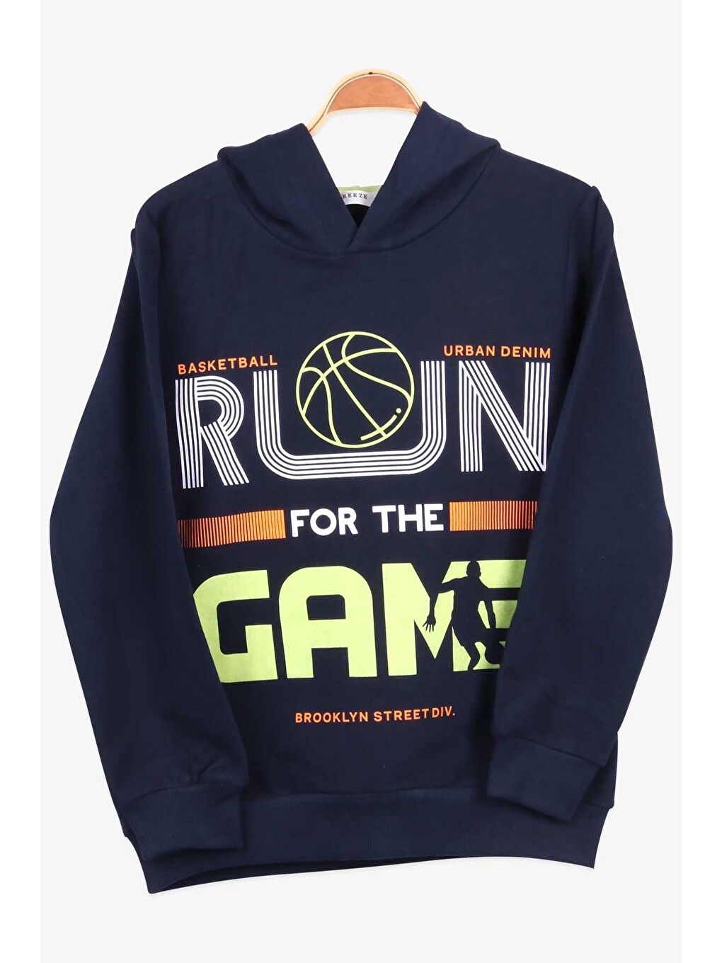 Erkek Çocuk Sweatshirt Basketbol Temalı Lacivert (9 Yaş)