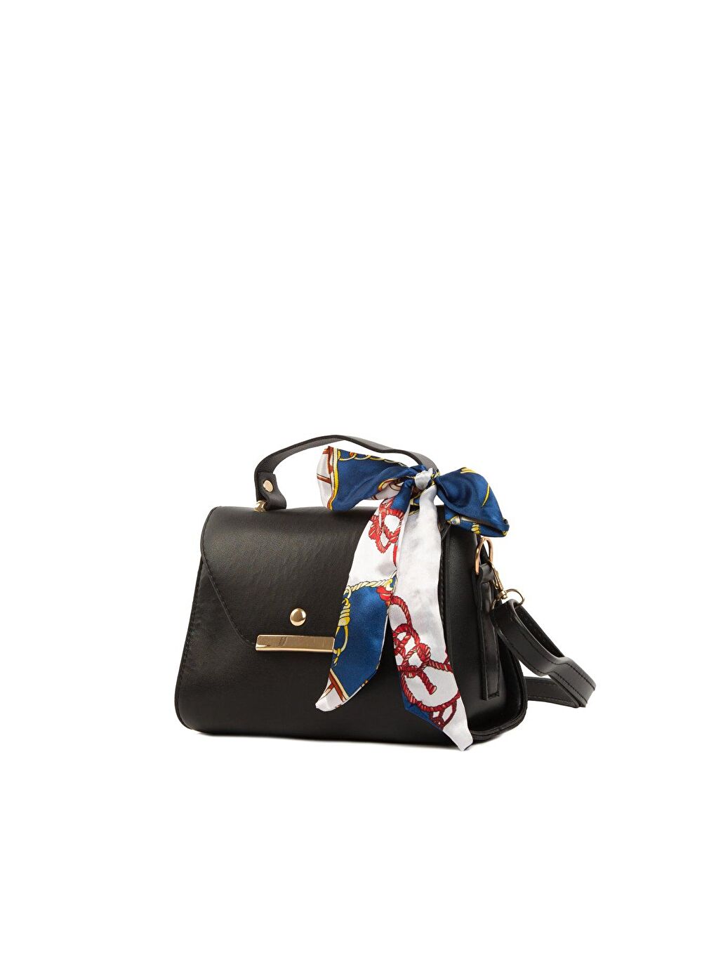 Siyah Kapaklı Şallı Askılı Çanta-1