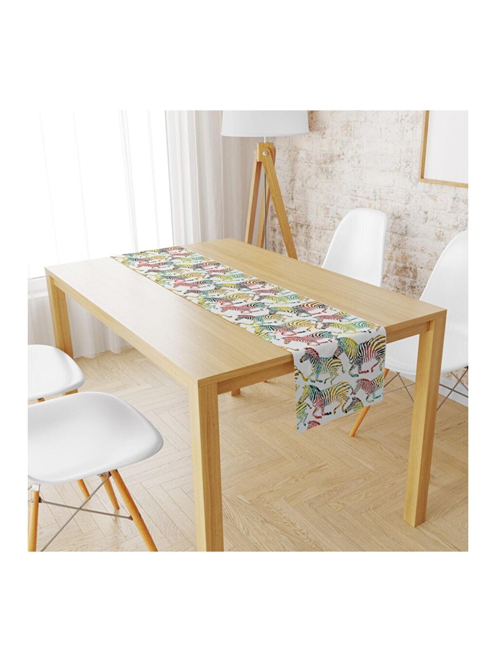 Karışık Kadife Kumaş Renkli Zebra Runnur Modeli 574 40x140 cm