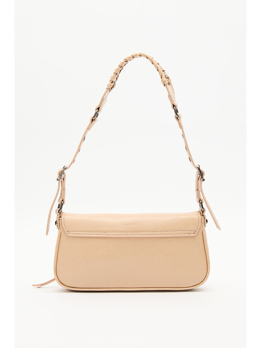 Bej Toka Detaylı Omuz Çantası Nude-6