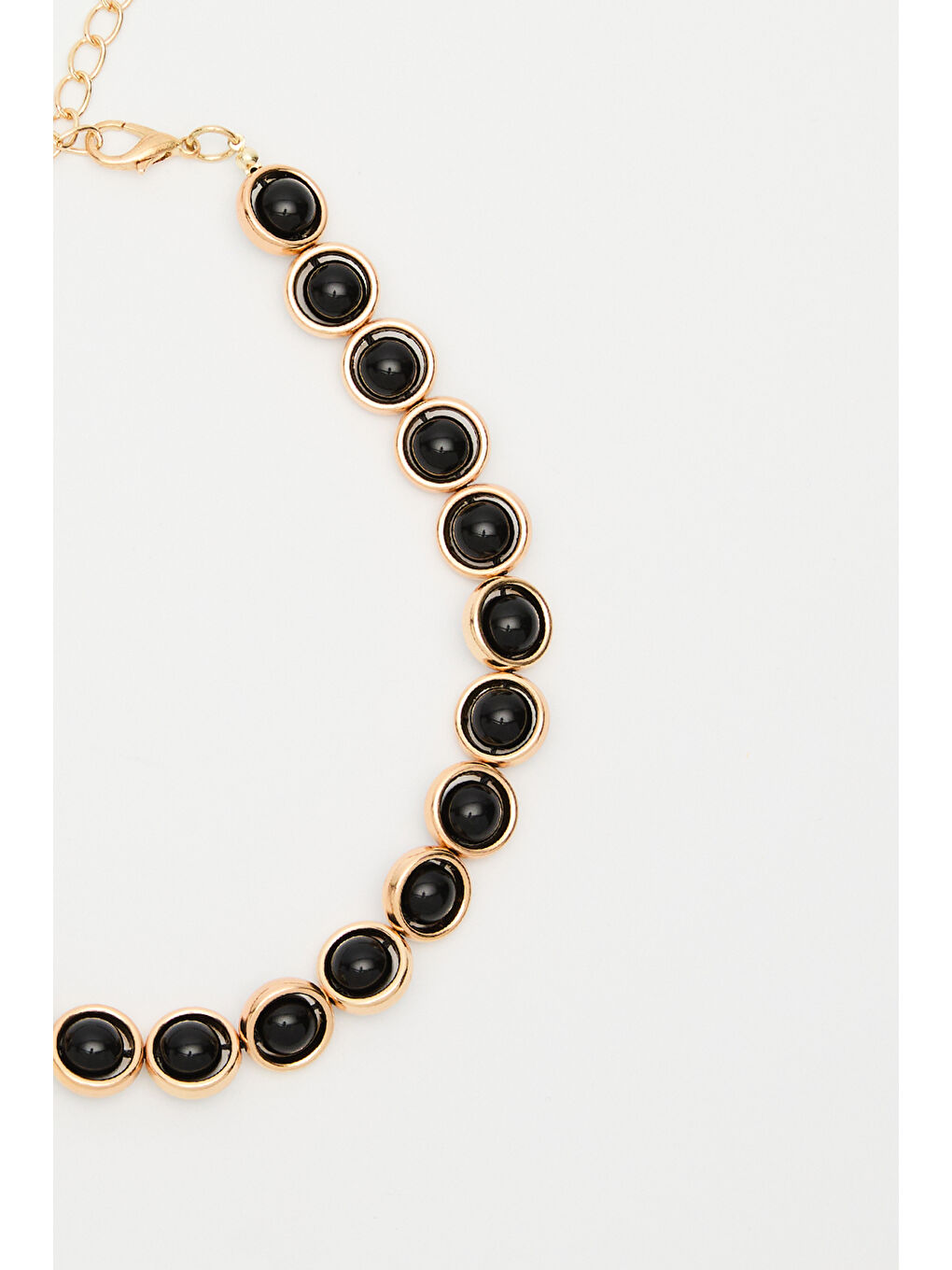 Boncuk Detaylı Kolye Siyah-3