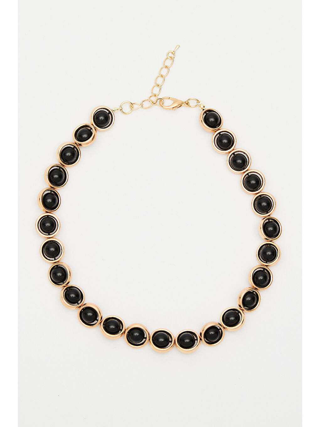 Boncuk Detaylı Kolye Siyah-4