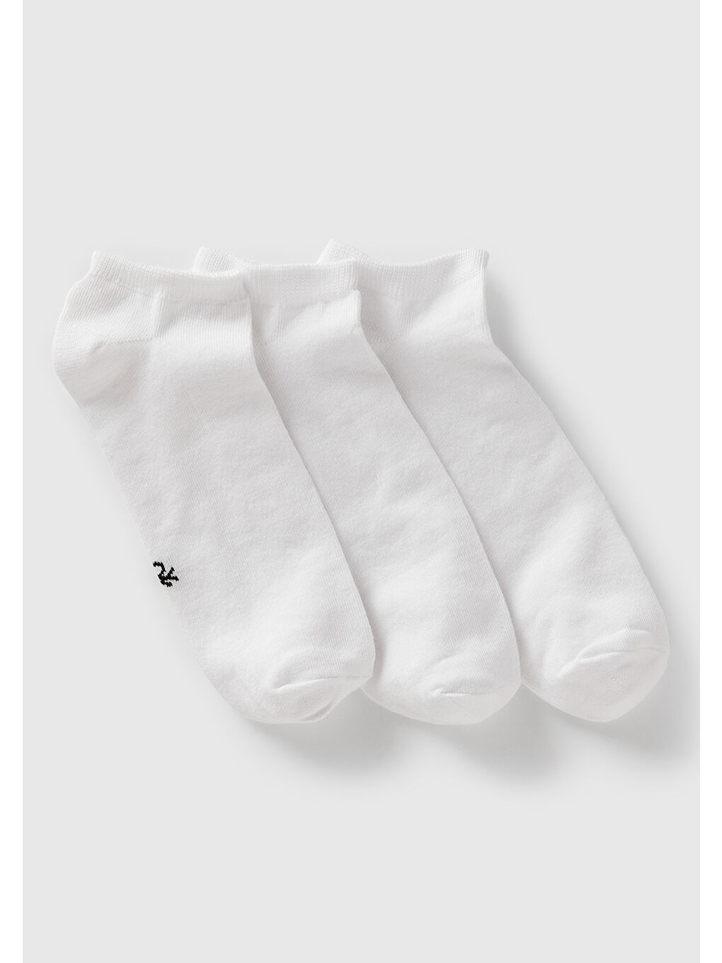 Unisex Beyaz 3'lü Patik Çorap