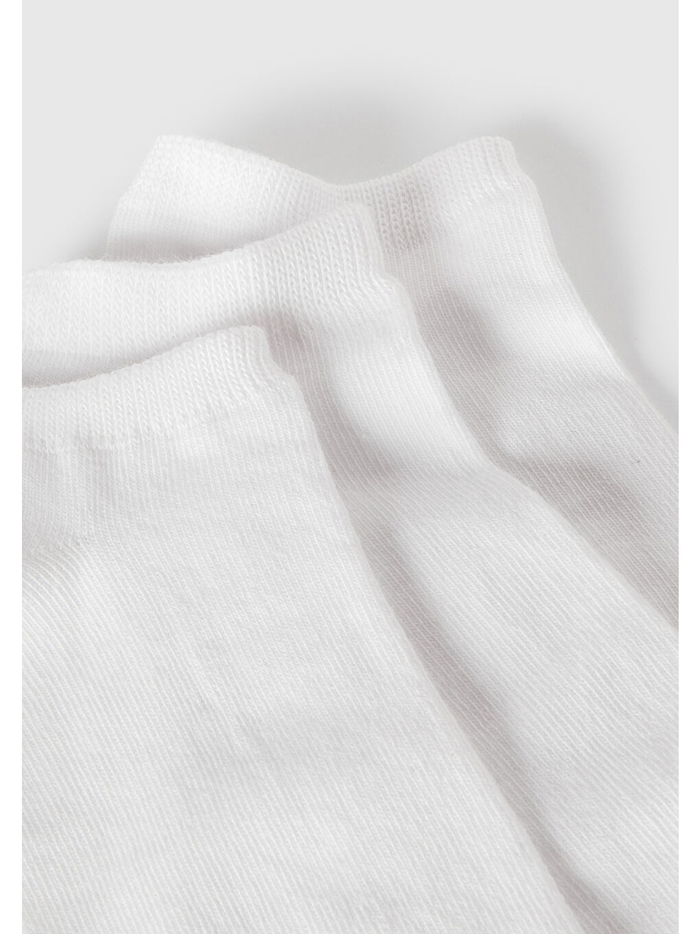Unisex Beyaz 3'lü Patik Çorap-1