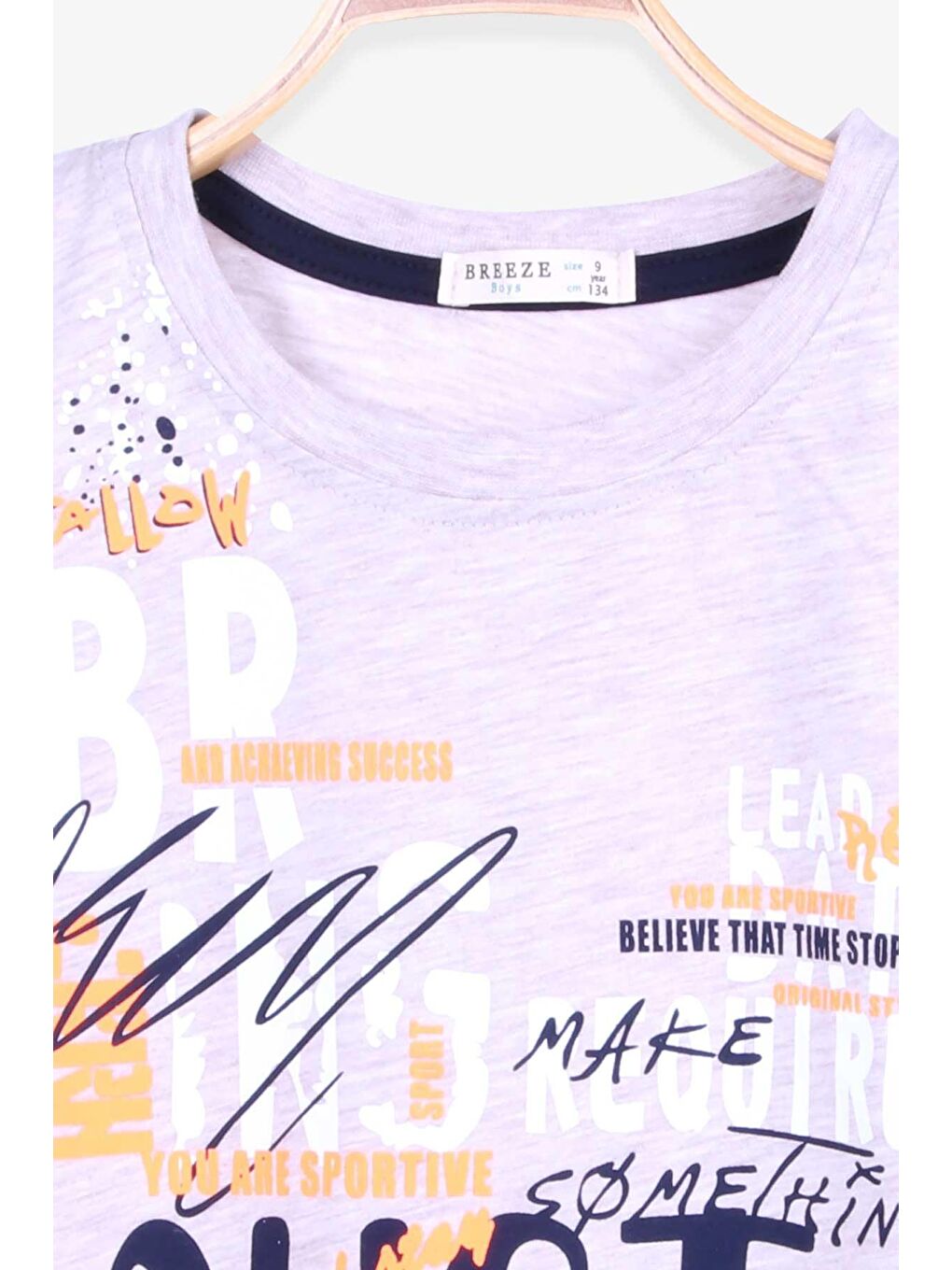 Erkek Çocuk Tişört Baskılı Bej Melanj (9 Yaş)-2