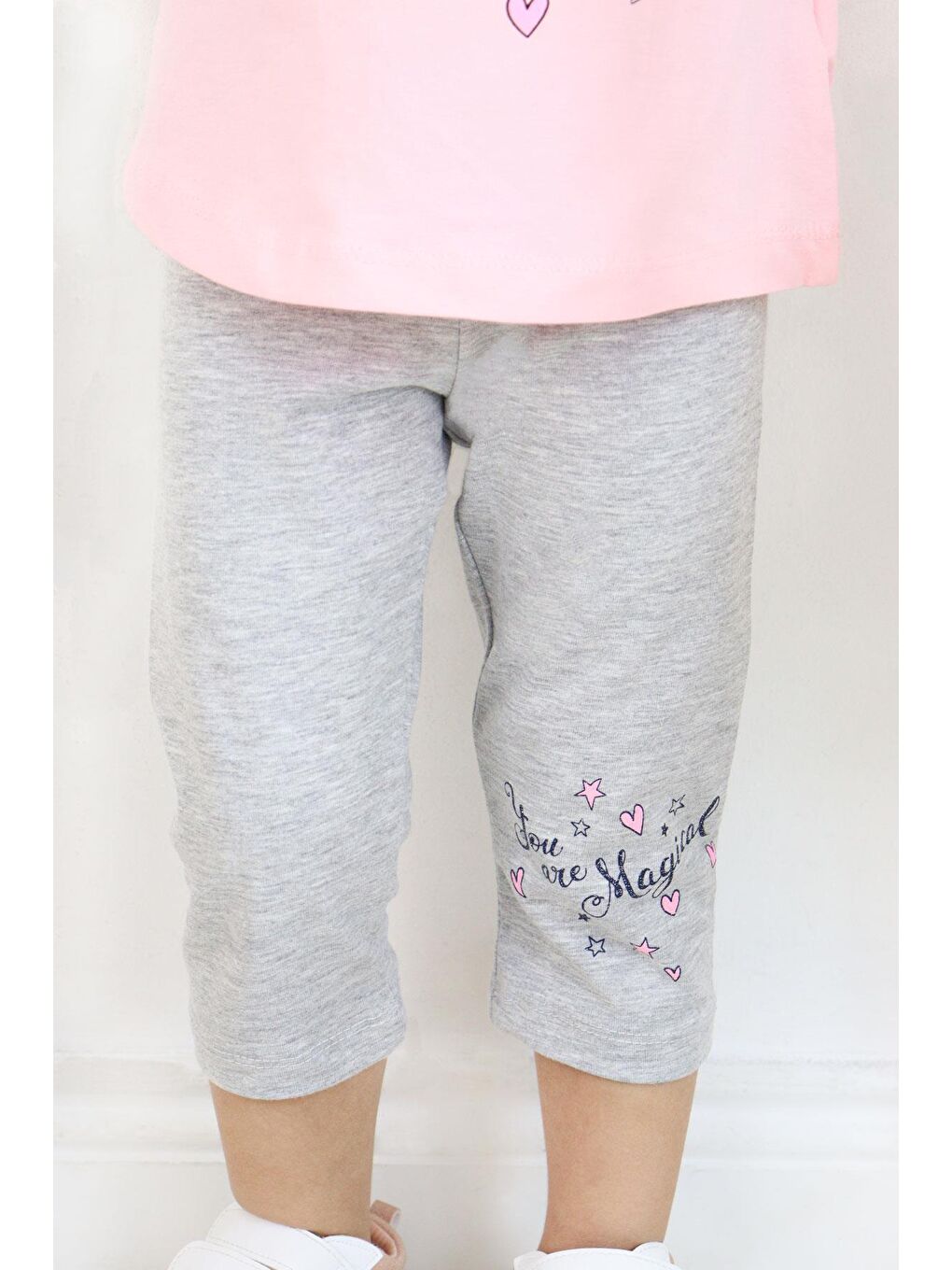 Kız Çocuk Kapri Taytlı Takım  Baskılı Pembe (1.5-4 Yaş)-2