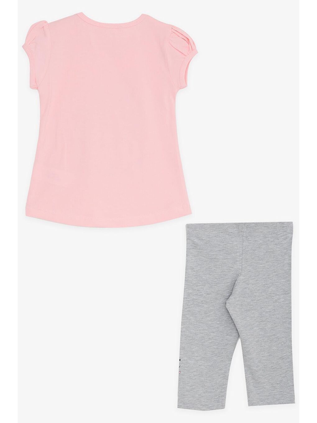 Kız Çocuk Kapri Taytlı Takım  Baskılı Pembe (1.5-4 Yaş)-4