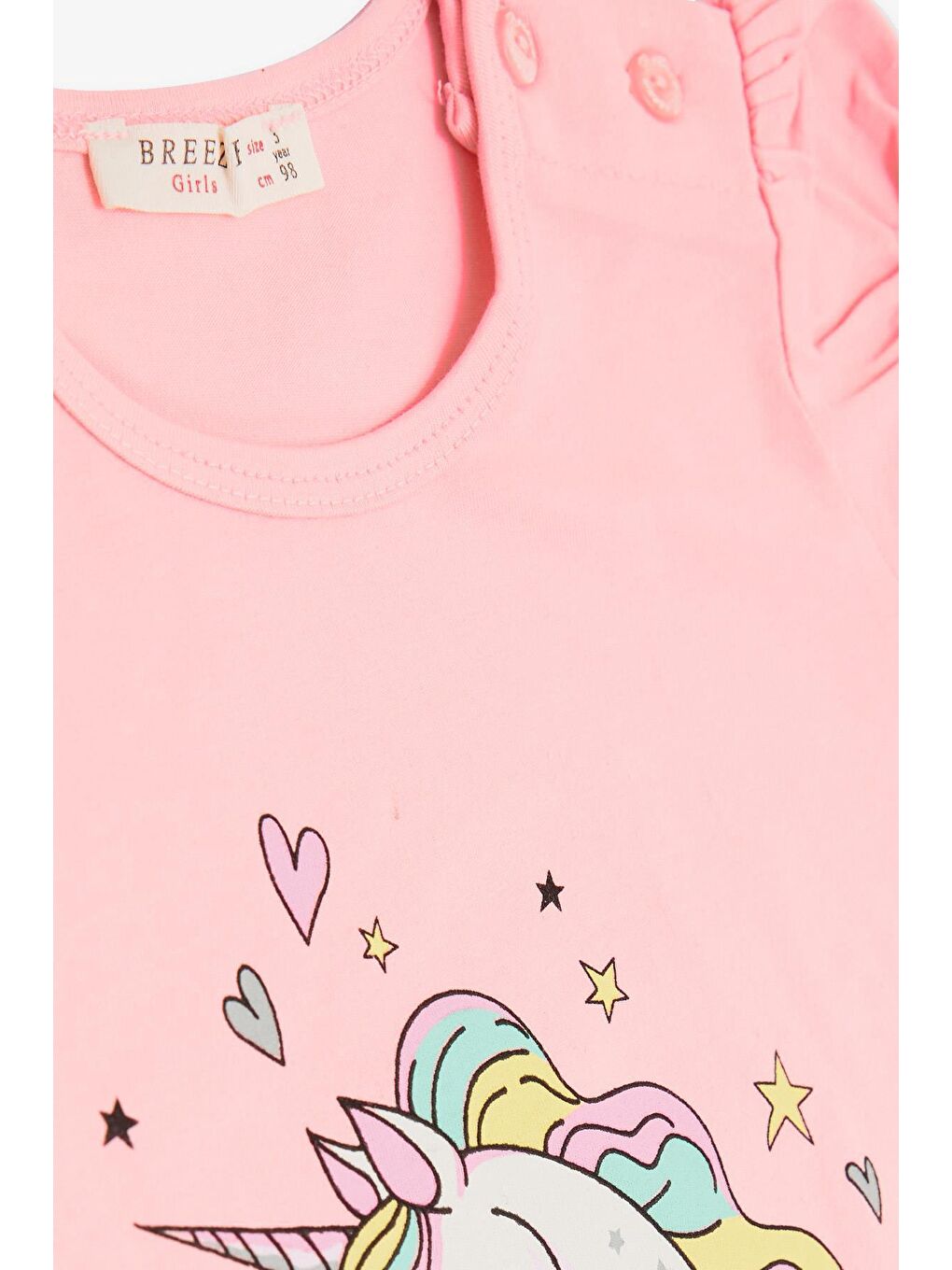 Kız Çocuk Kapri Taytlı Takım  Baskılı Pembe (1.5-4 Yaş)-7