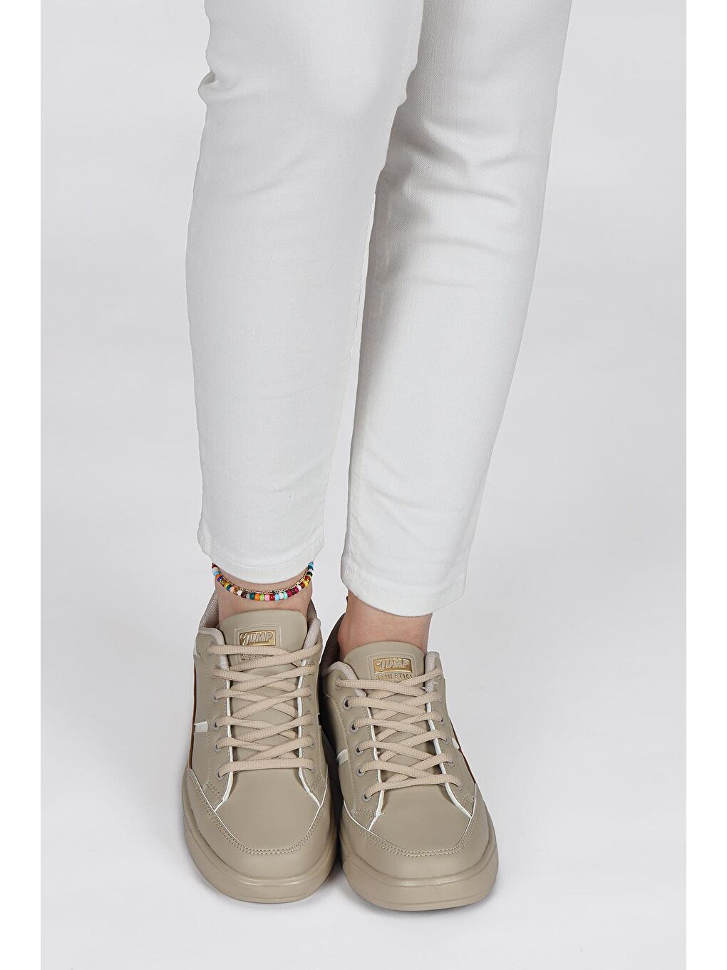 27792 Bej Kadın Sneaker Günlük Spor Ayakkabı-2