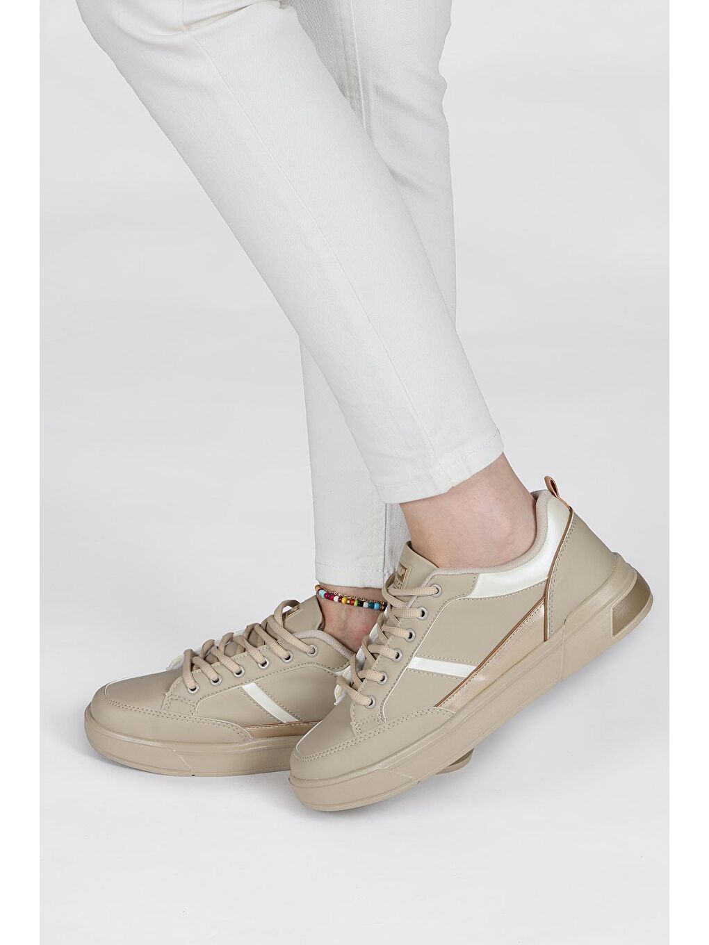27792 Bej Kadın Sneaker Günlük Spor Ayakkabı-3