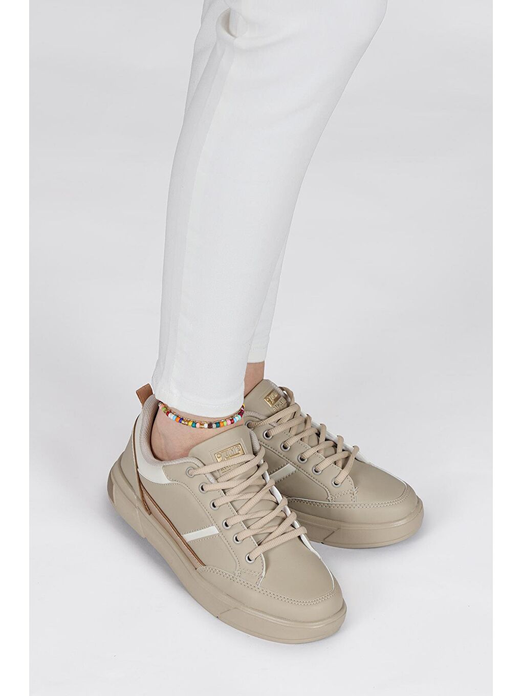 27792 Bej Kadın Sneaker Günlük Spor Ayakkabı-4
