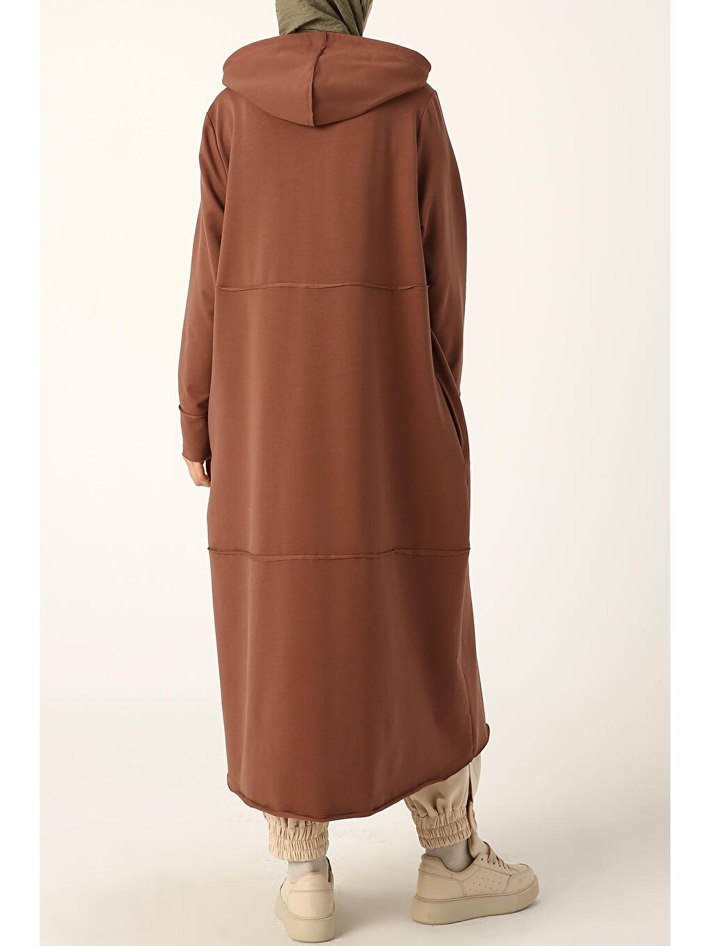 Kahverengi Sıcak Kahve Büyük Beden Penye Hırka-4