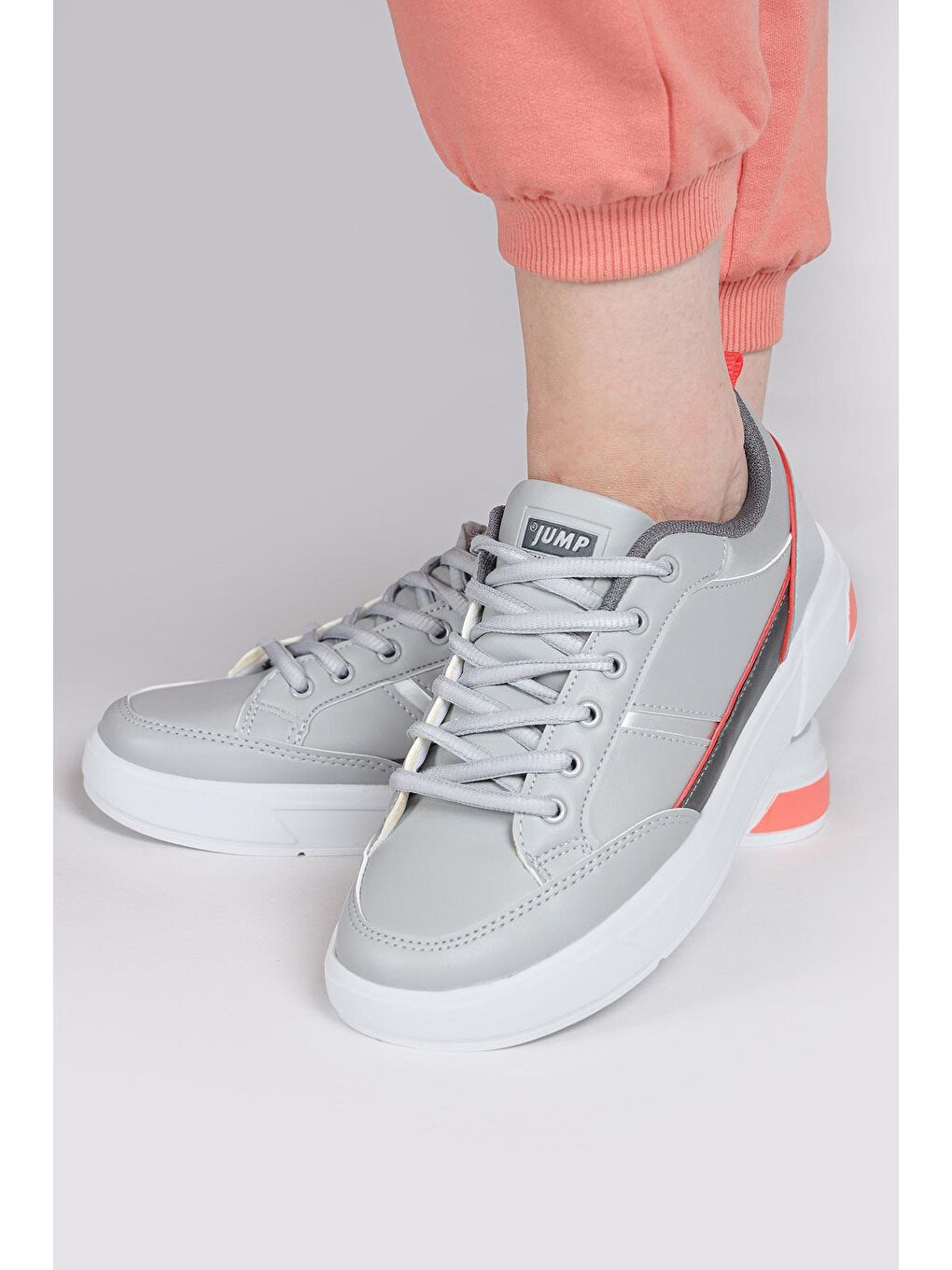 27792 Gri Kadın Sneaker Günlük Spor Ayakkabı-2