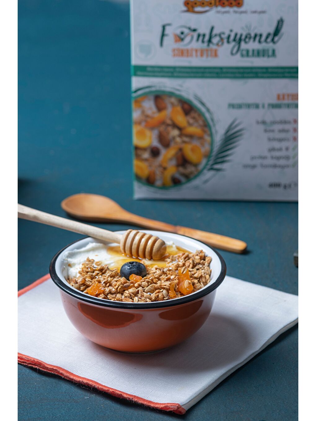 Good Food Probiyotik & Prebiyotik Granola, Kayısı, Keten Tohumu, Kayısı ve Hurma Barı Parçacıklı, 200 g - 3