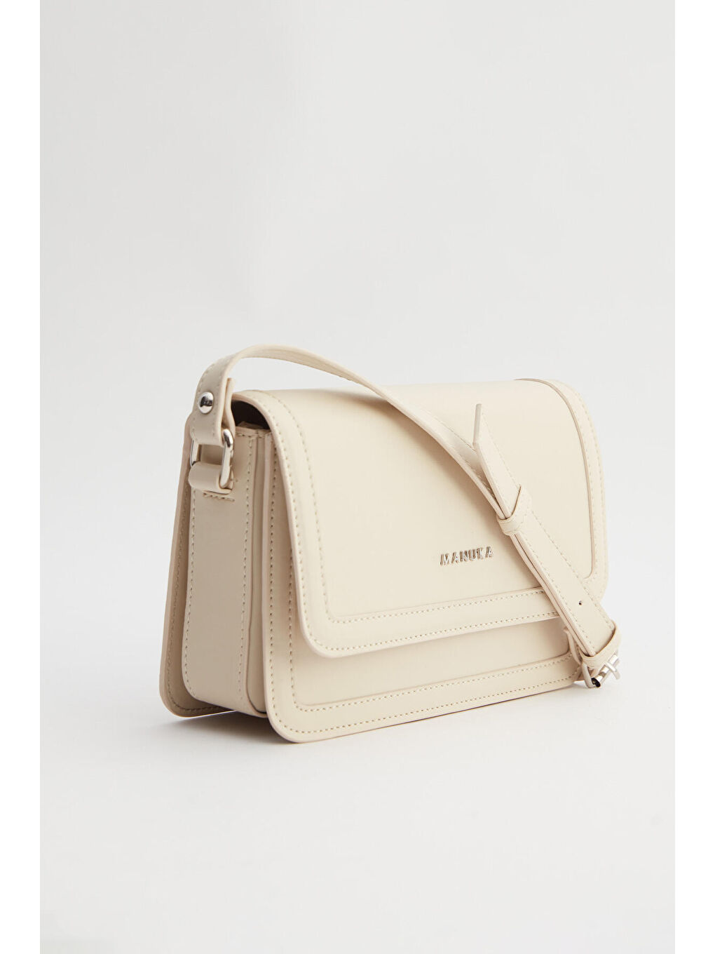 Kapaklı Omuz Çantası Bej-6