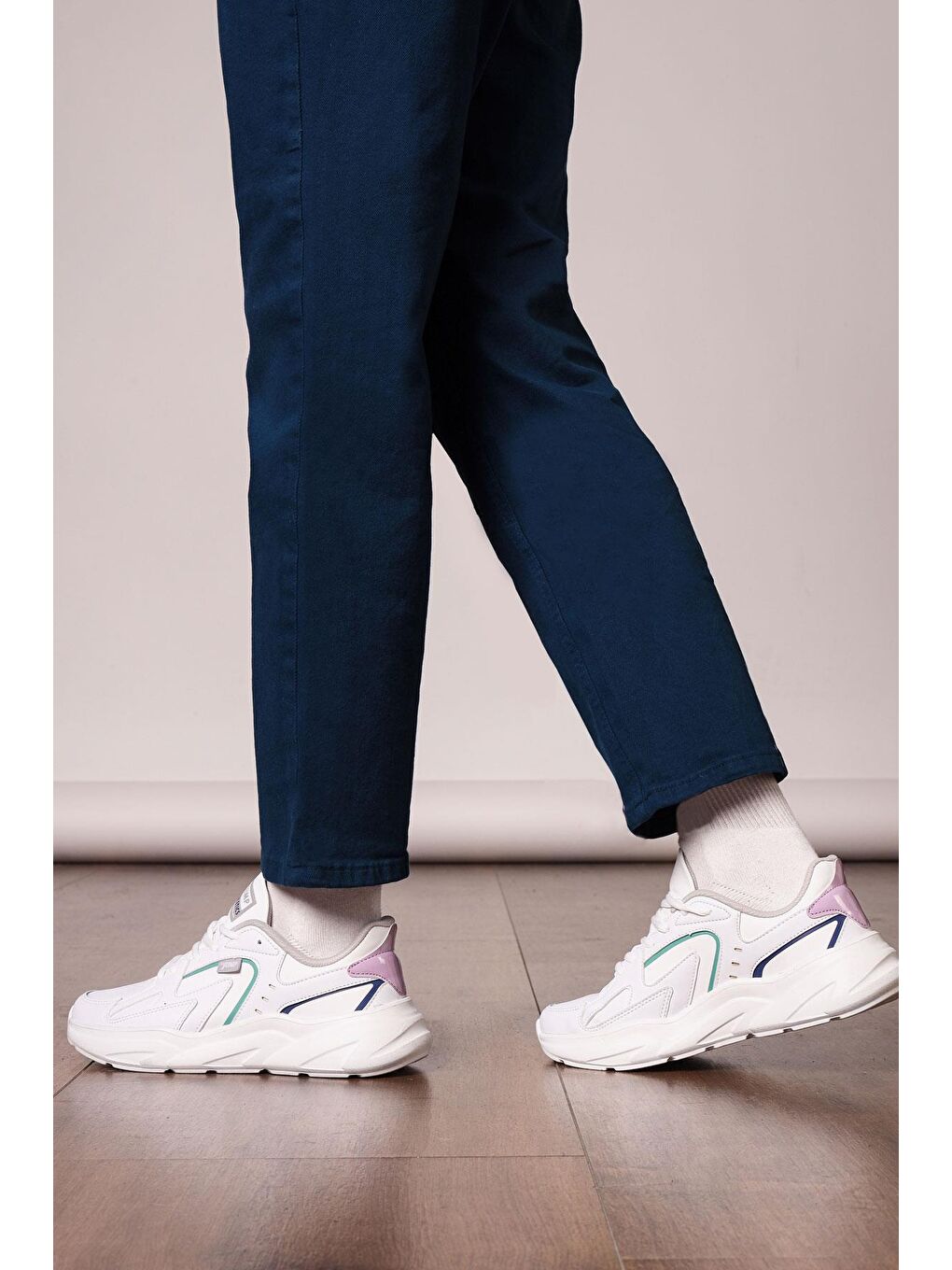 27709 Beyaz - Lila Kadın Sneaker Günlük Spor Ayakkabı-2