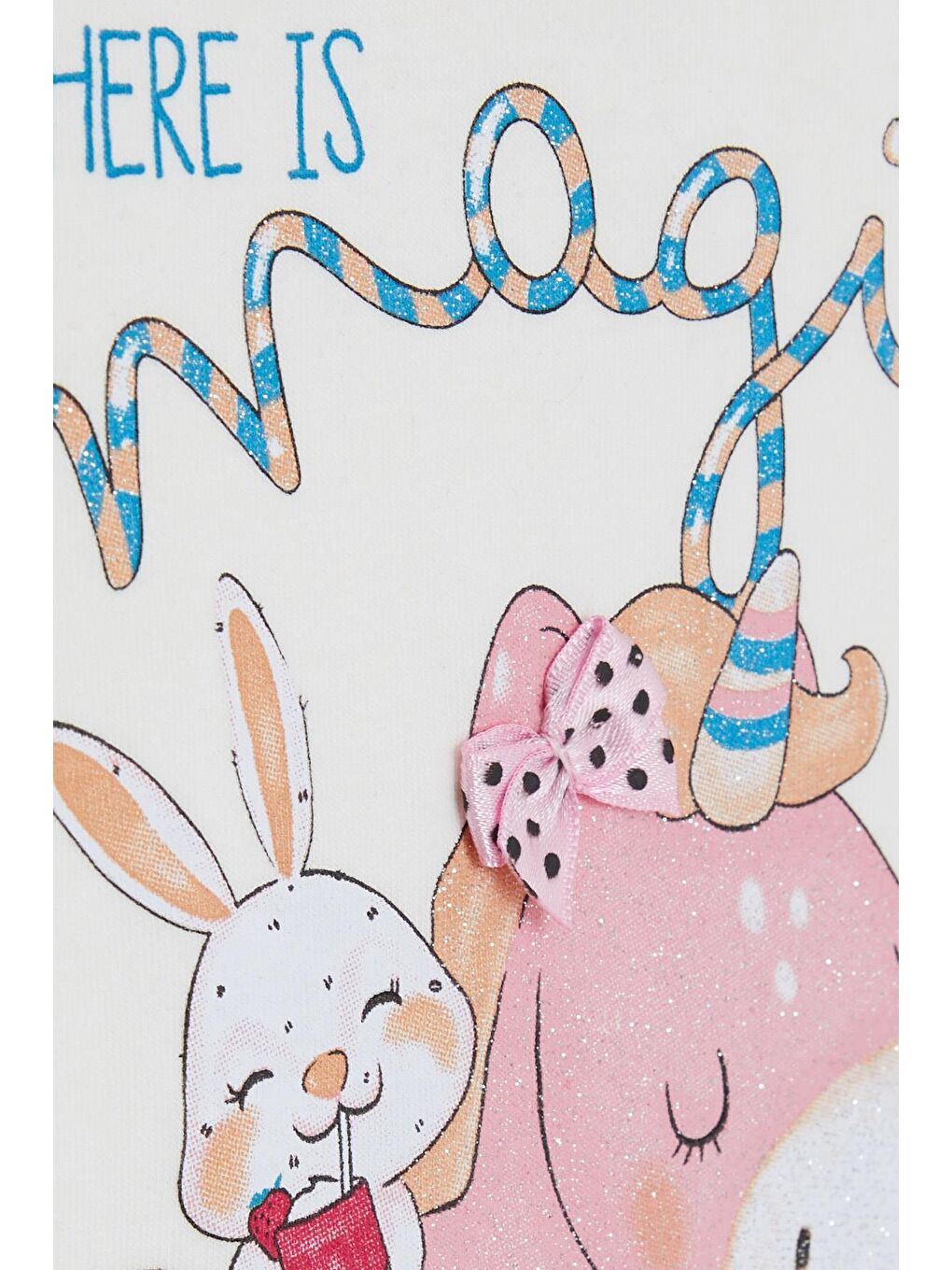 Kız Çocuk Kapri Taytlı Takım  Baskılı Ekru (1.5-5 Yaş)