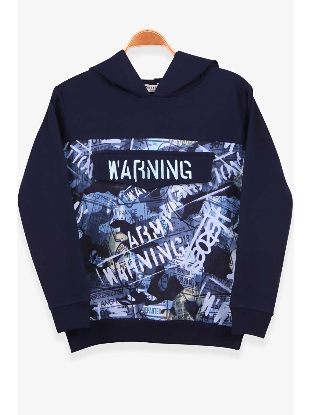 Erkek Çocuk Sweatshirt Desenli Nakışlı Lacivert (6-10 Yaş)