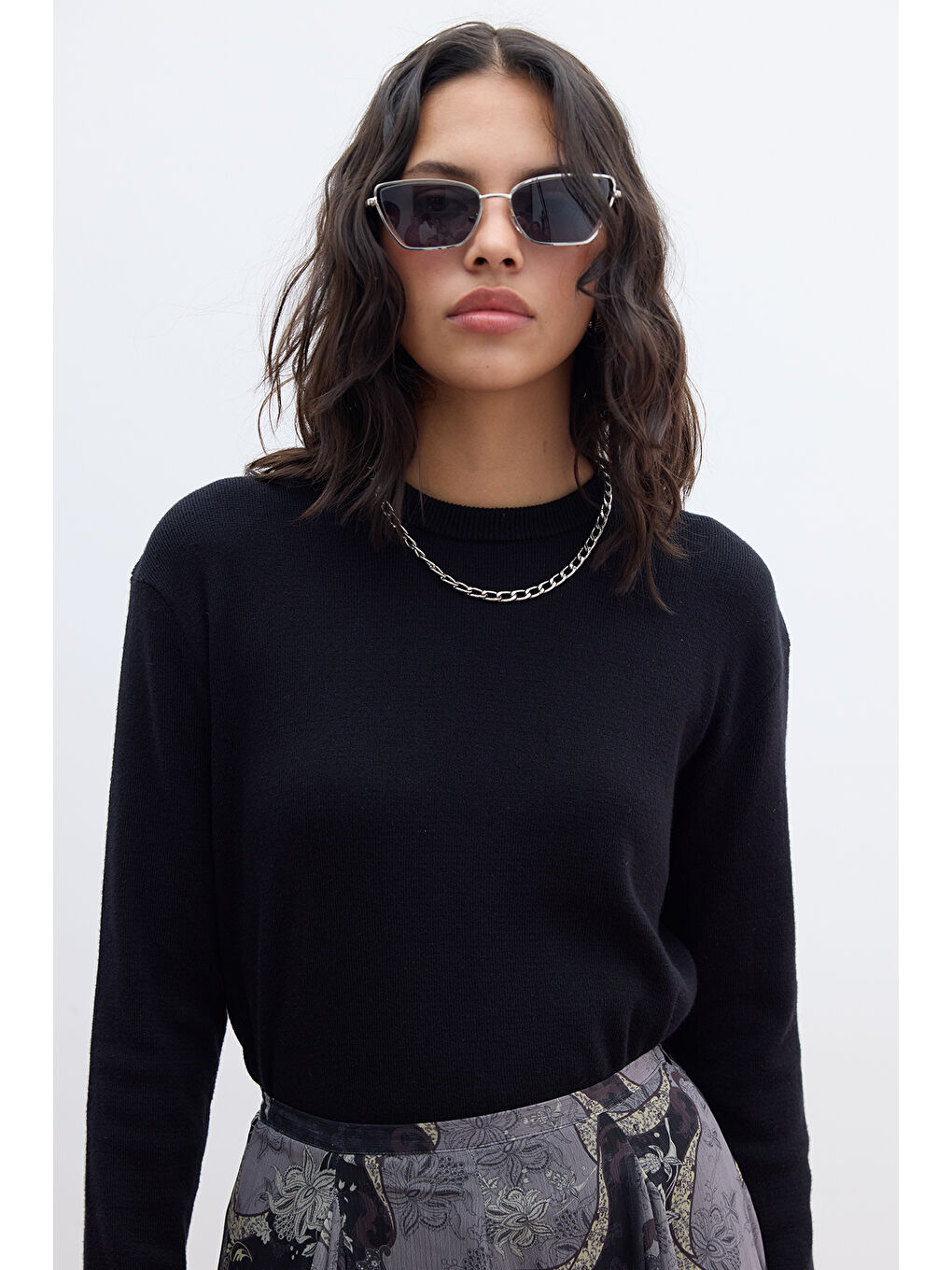 Yumuşak Dokulu Triko Kazak Siyah-2