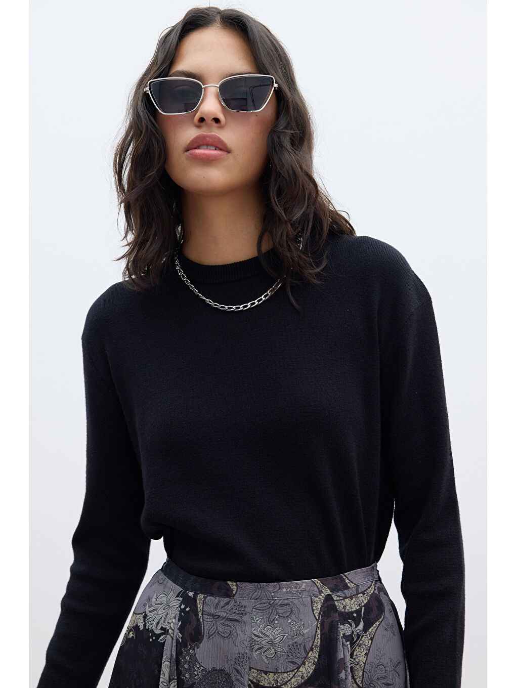 Yumuşak Dokulu Triko Kazak Siyah-3