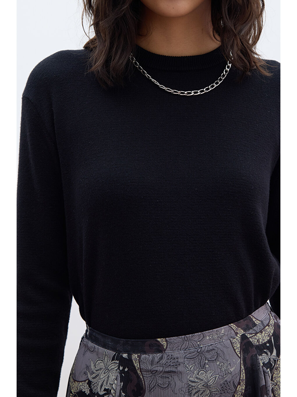 Yumuşak Dokulu Triko Kazak Siyah-4